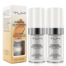 TLM Colour Changing Foundation, 2Pack Flawless Color Changing Foundation Makeup 