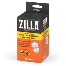 Zilla Canopy Series Fluorescent UVB/UVA Bulbs Desert 20 W, 3.875 IN, White