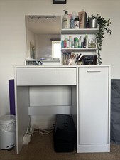 White Vasagle Dressing/Vanity Table with Mirror and Storage