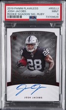 2019 PANINI FLAWLESS RC SHADOW SIGNATURES RUBY JOSH JACOBS 14/15 PSA 9 AUTO