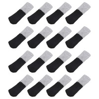 16Stk Stuhl Bein Socken Boden BeschüTzer Tisch FüßE BeschüTzer (Grau Schwarz)