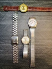 4 Vintage Men's Wristwatches For Parts/Not Working Bulova Timex Omeqa Elements