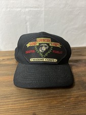 Vintage US Marine Corps Hat Cap Made In USA, God, Country, Corps Patch