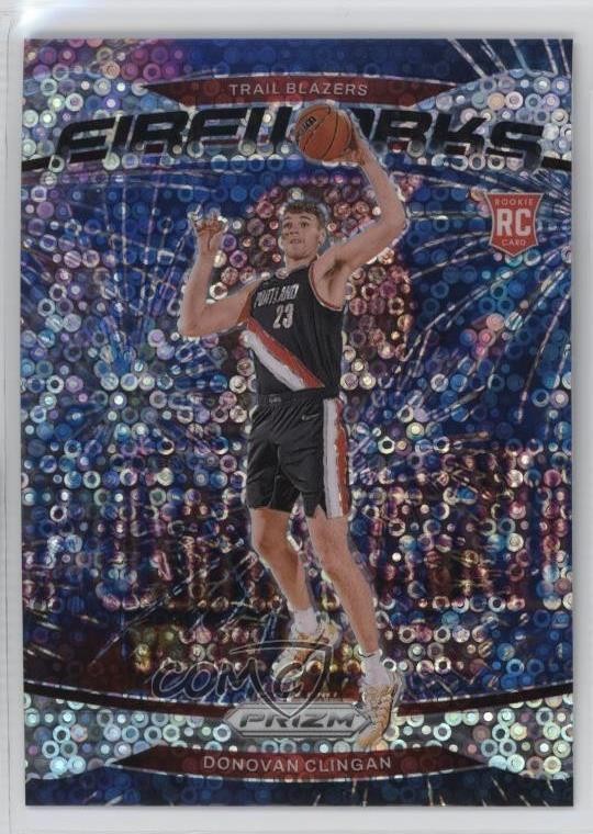 2024-25 Panini Prizm Fireworks Fast Break Donovan Clingan #9 Rookie RC 1bw7