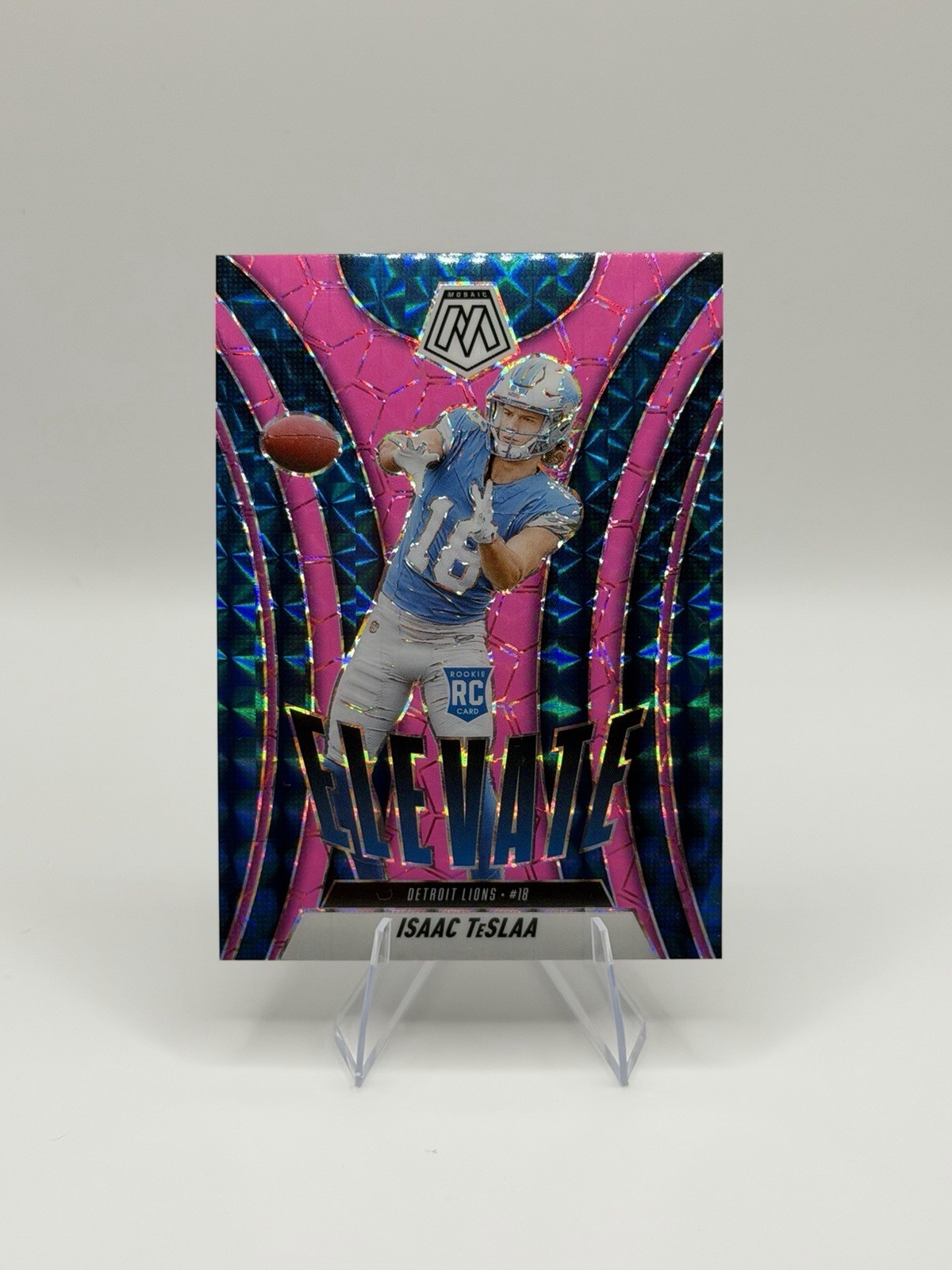2025 Panini Mosaic Elevate Pink Isaac TeSlaa Detroit Lions #8