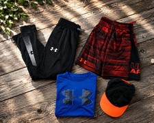 Youth Boys Lot 4 UNDER ARMOUR  NIKE Shorts, Joggers  Shirt Kids Size SMALL