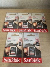 New, Set of 5, 128Gb SANDISK Ultra SDXC UHS-I Full HD Memory Cards