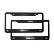 Subaru 2 Pack Stainless Steel Rust-proof License Plate Frame Holder Black