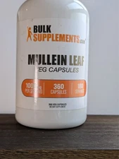 BulkSupplements.com Mullein Leaf Capsules - Verbascum Thapsus exp 05/28
