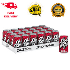 Dr Pepper Zero 330ml Cans x24 • Sugar Free Fizzy Soft Drink • Bulk Pack