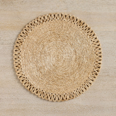 Pottery Barn Abaca Handcrafted Placemats Natural Set of 4