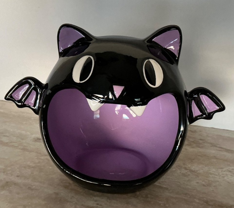 Black Bat Halloween Candy Dish or Kitchen Sponge Holder Decor-image