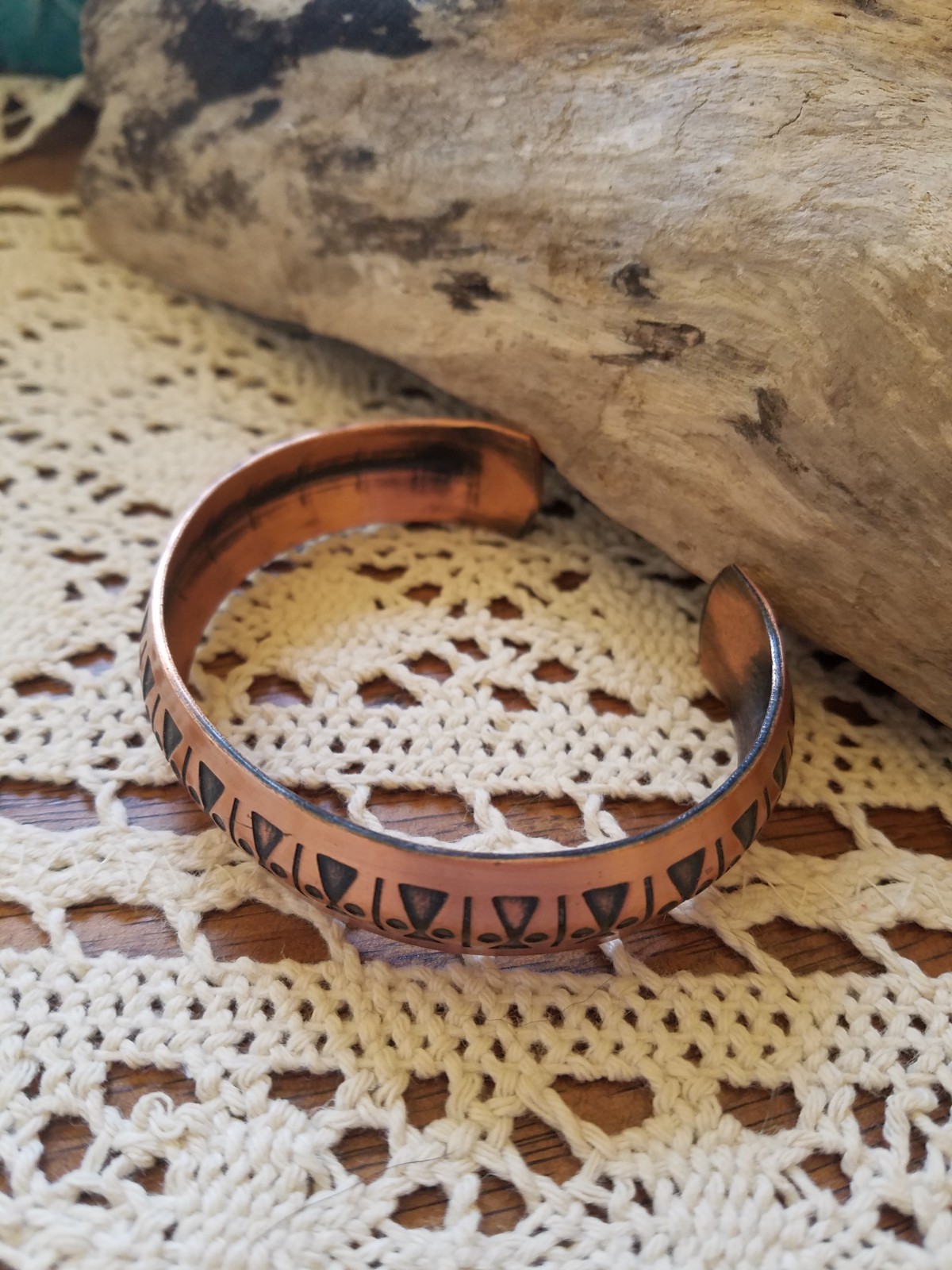 Coppercraft Guild Aztec Solid Copper Cuff Bracelet - image 5