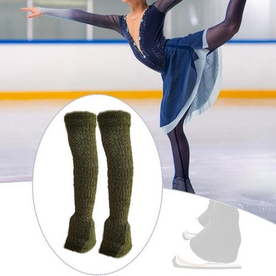 2x Figure Skating Leg Warmers Boot Socks Comfortable Clothing Accessory Knitting