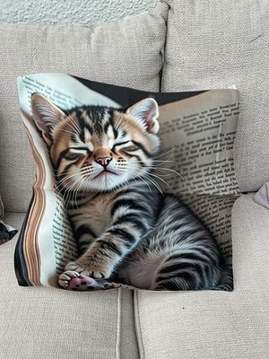Superweicher schlafendes Kätzchen / Katze im Buch Kissenbezug Nr. 245 cm x 45 cm