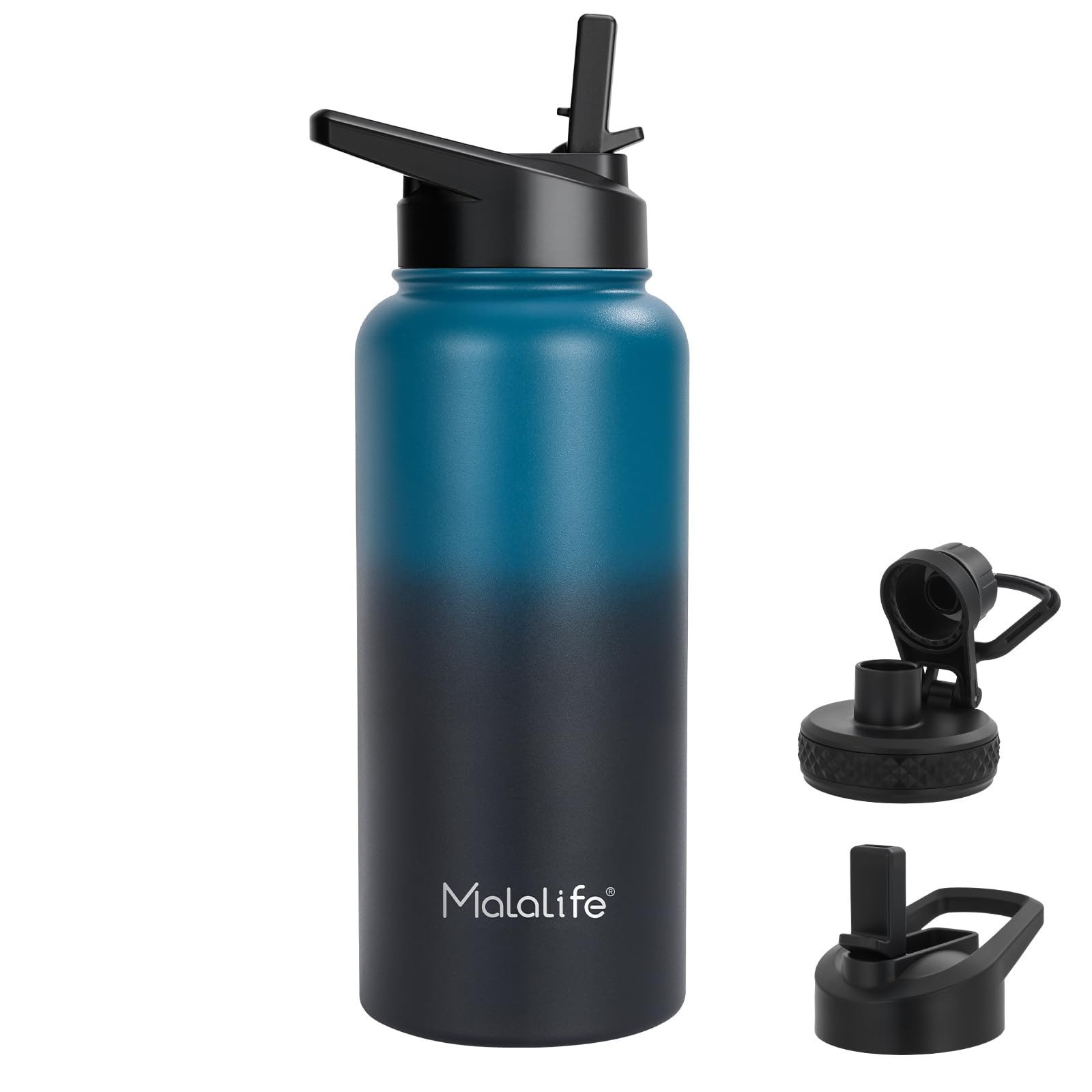 Water Bottle, BPA Free Insulated Stainless Steel, 32oz, Dual