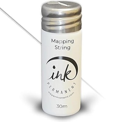 Premium White Brow Mapping String - 100 Ft Pre-Inked for Microblading & Makeup