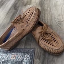 SPERRY Top-Sider Authentic Original 2-Eye Woven Boat Shoe Women Size 8.5 Leather