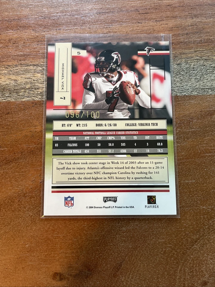 2004 Playoff Absolute Memorabilia - Spectrum #5 Michael Vick /100 - Image 2 of 2