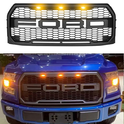 For 2015 2016 2017 Ford F150 F-150 Grill Raptor Style Front Grille Bumper Black