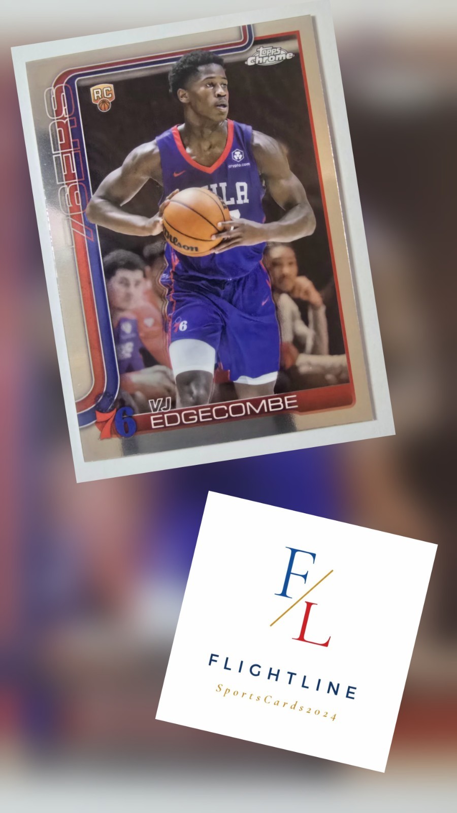 Topps 2025-26 Chrome VJ Edgecombe (RC) #253 Philadelphia 76ers