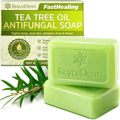 ROYCEDERM LLC Tea Tree Oil Antifungal Soap – Antifungal Treatment for Face & Body Acne, Athlet