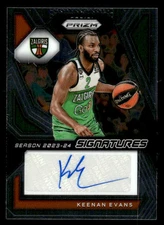 Keenan Evans 2023-24 Panini Prizm EuroLeague #SI-KEE Signatures