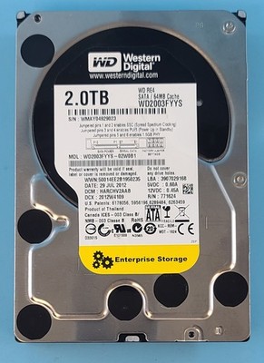 Lot of 4 WD RE4 HDD WD20003FYYS 2TB 3.5  SATA-3 6.0 Gbps 7200 rpm 64MB Cache