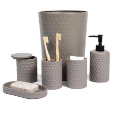 6 Piece Bathroom Accessories Set, Toothbrush Holder, Toothbrush Cup, Soap Dis...