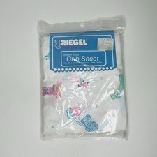 Vtg Teddy Bear Bunny Giraffe Fitted Crib Sheet Riegel 100 Cotton Sealed