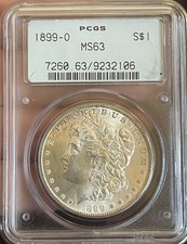 1899 O Morgan Silver Dollar ~ 90% Silver $1 ~ UNCIRCULATED ~ PCGS MS 63 ~ OGH