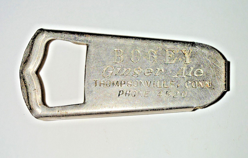 BOGEY Ginger Ale Bottle Opener Thompsonville, Conn