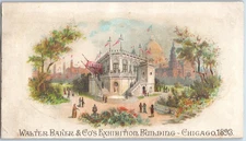 1893 Walter Baker & Co Exhibition Building Chicago World's Fair Trade Card F148