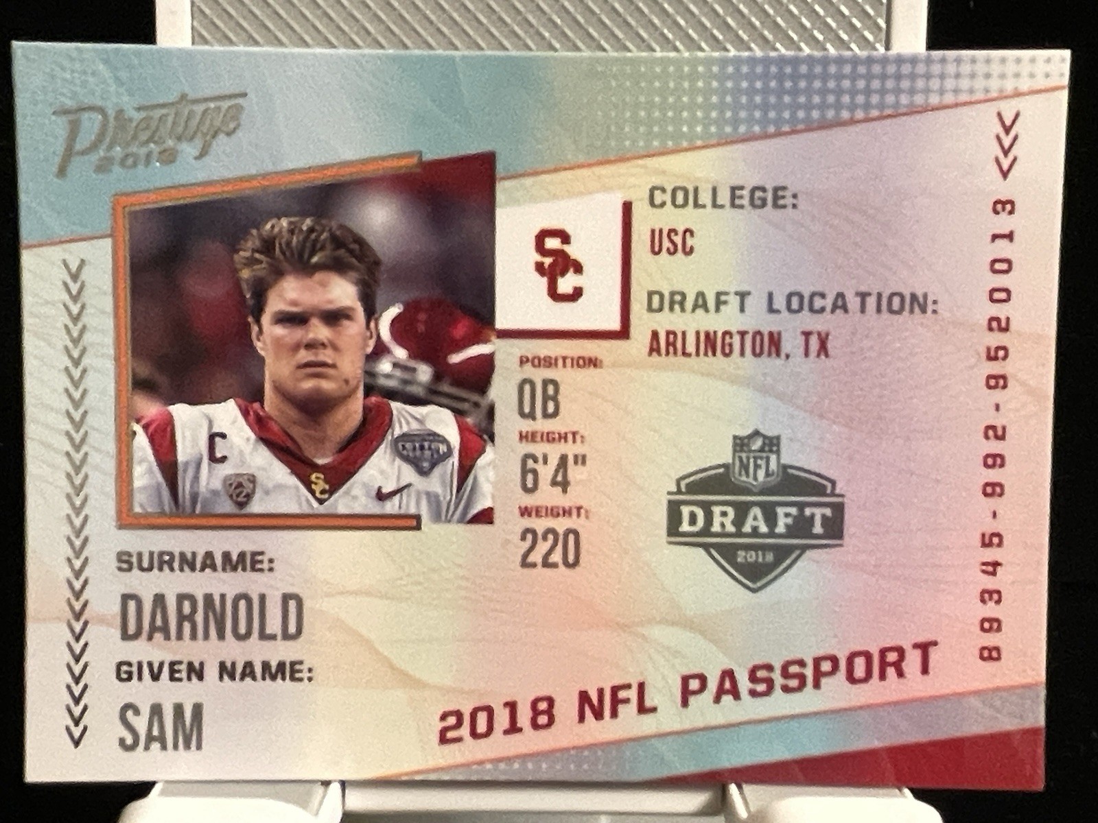 Sam Darnold Panini Prestige NFL Passport #PPSD Base
