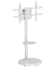 Techly Supporto a Pavimento con Mensola Trolley TV LCD/LED/Plasma 37-86'' Bianco