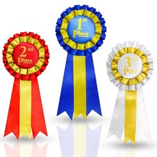 Premium Award Ribbons BlueRedWhite - 1st 2nd 3rd Place - 1 Set 3 Ribbons - Fi...
