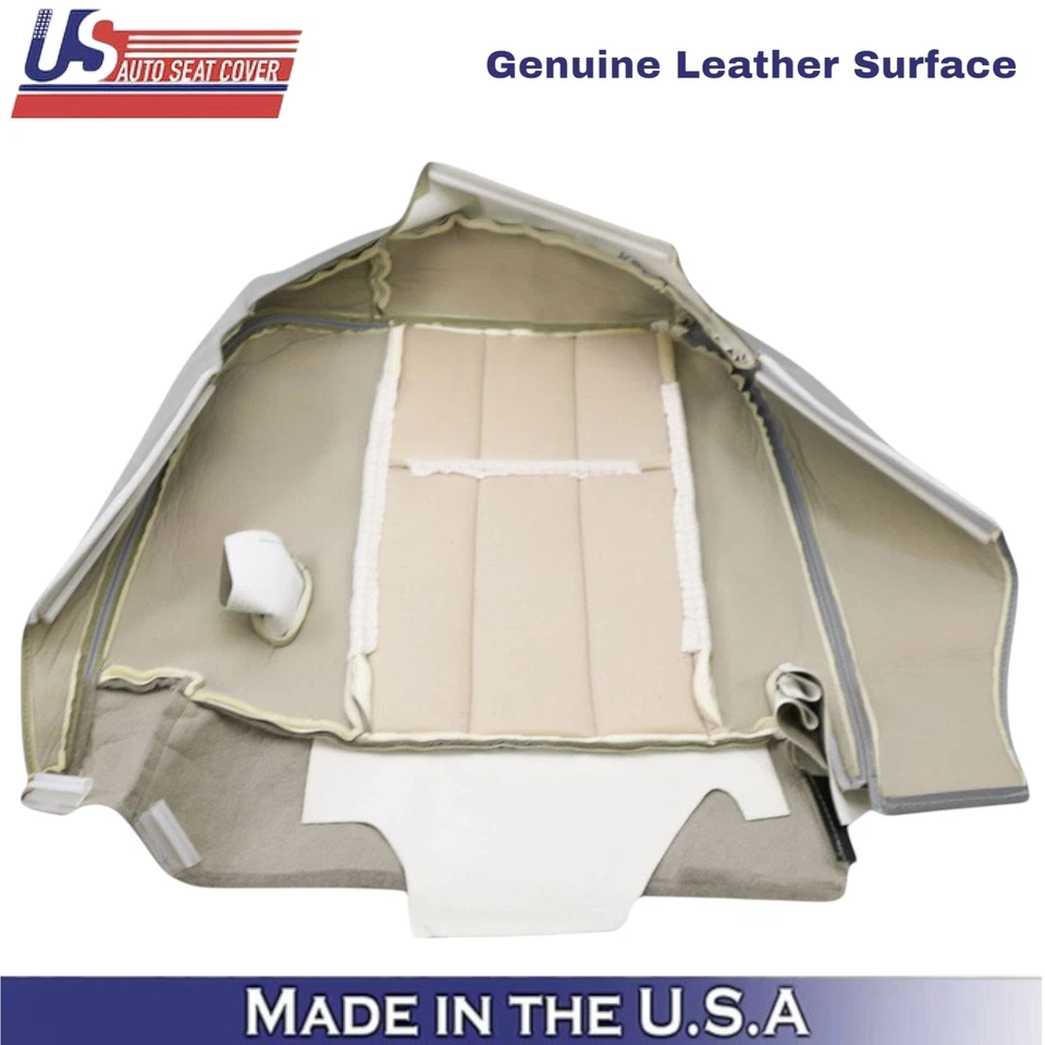 2003-2005 For Mercury Grand Marquis Leather Front Bottom Seat Covers Light Flint - Image 3 of 4