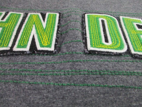 John Deere Shirt Mens XL Gray Long Sleeve Pullover Green Logo Workwear Outdoor - Picture 3 of 8