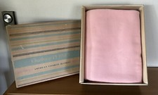 Vintage Chatham Purrey Pink 72x90" Blanket - New With Stain In Original Box