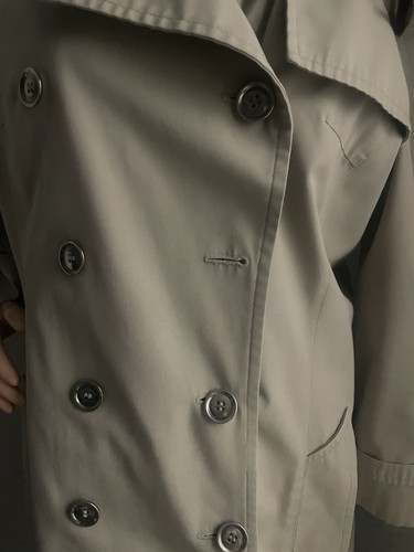 London Fog Trenchcoat Damen 16 Zweireiher Winterkleidung Kragen Beige Einfarbig - Bild 2 von 5