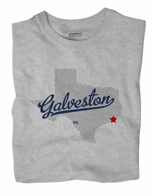 Galveston Texas TX Tex T-Shirt MAP