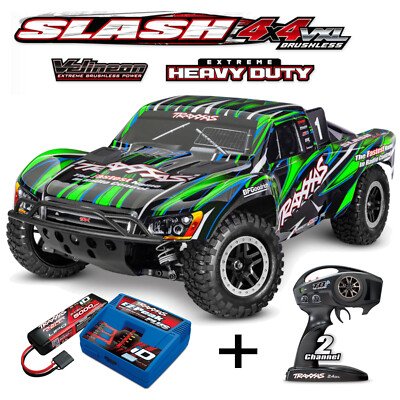 TRAXXAS TRX68386-4-GRN Slash 4x4 VXL Clipless Grün 1/10 5000 3S Li Akku + Lader