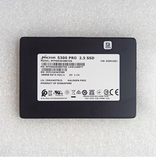 Micron/5300PRO MTFDDAK480TDS 480G Enterprise SATA Solid State Drive SSD - Picture 2 of 5