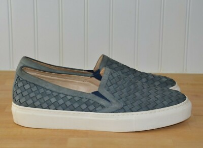 M. Gemi Leather Handmade Slip On Shoes Gray 11.5 M.Gemi The Cerchio Blue Woven Nubuck Slip On Sneakesr Made  main image 3
