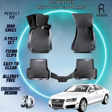 Custom Floor Mats Fits Audi A7 2010-2018 TPE Rubber All Weather Protect Liners