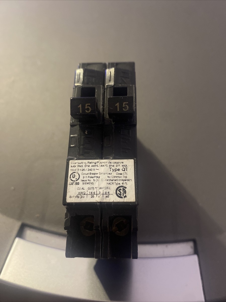 15/20 Amp Tandem Single-Pole Type QT Circuit Breaker Siemens
