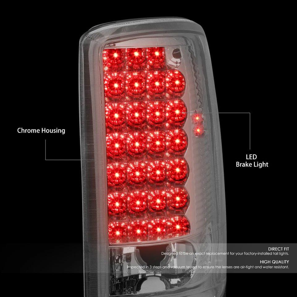 APTO 00-06 YUKON/TAHOE/SUBURBAN LUZ TRASERA LED COMPLETA + TERCERA TERCERA LÁMPARA DE FRENO CROMADA Foto 3 de 4