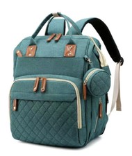 Diaper Bag Backpack with changing station green color 