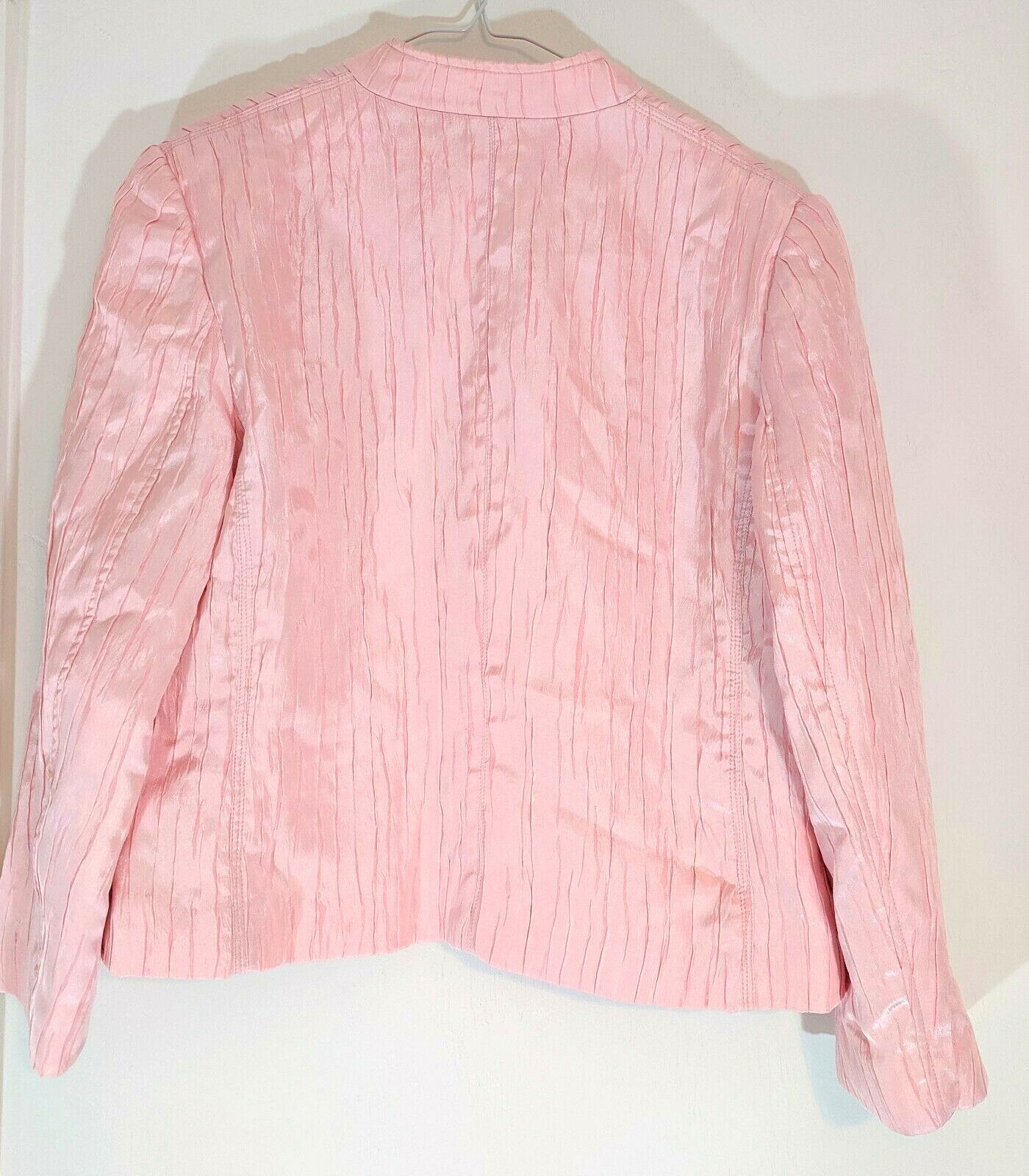 ALFRED DUNNER PETITE JACKET Pearly Pink 10P Pockets Textured VERY PRETTY EUC 10 image 5