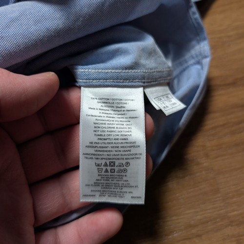 Brooks Brothers Regent Shirt Mens XL Blue Supima Cotton Business Casual *Flaw* - Picture 6 of 10